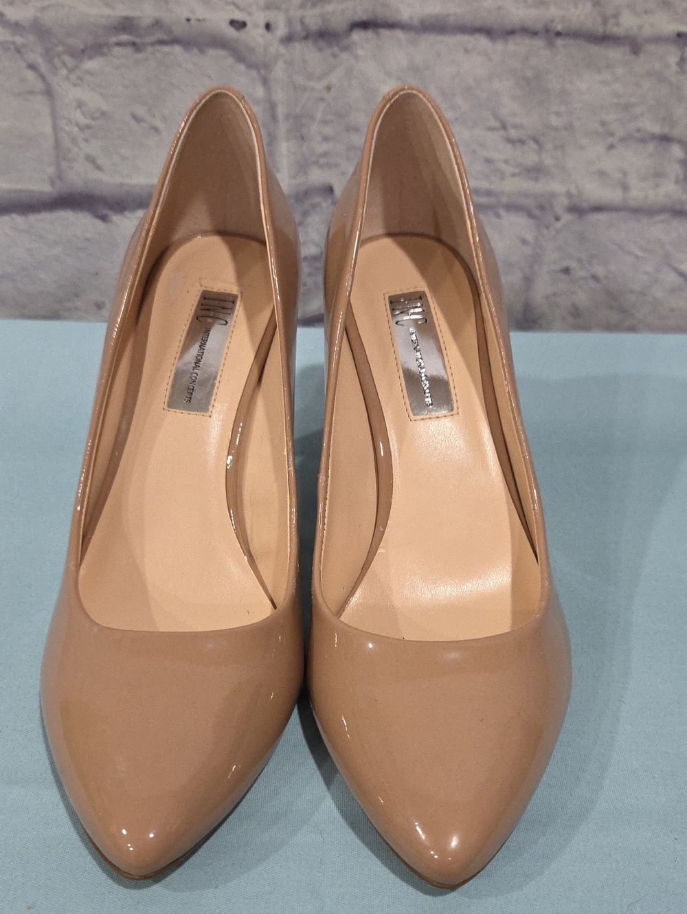 INC International Concepts Nude Patent Pointed-Toe Pumps